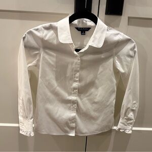 Brooks Brothers Girls’ Crisp White Collared Button Up Shirt, Sz 10